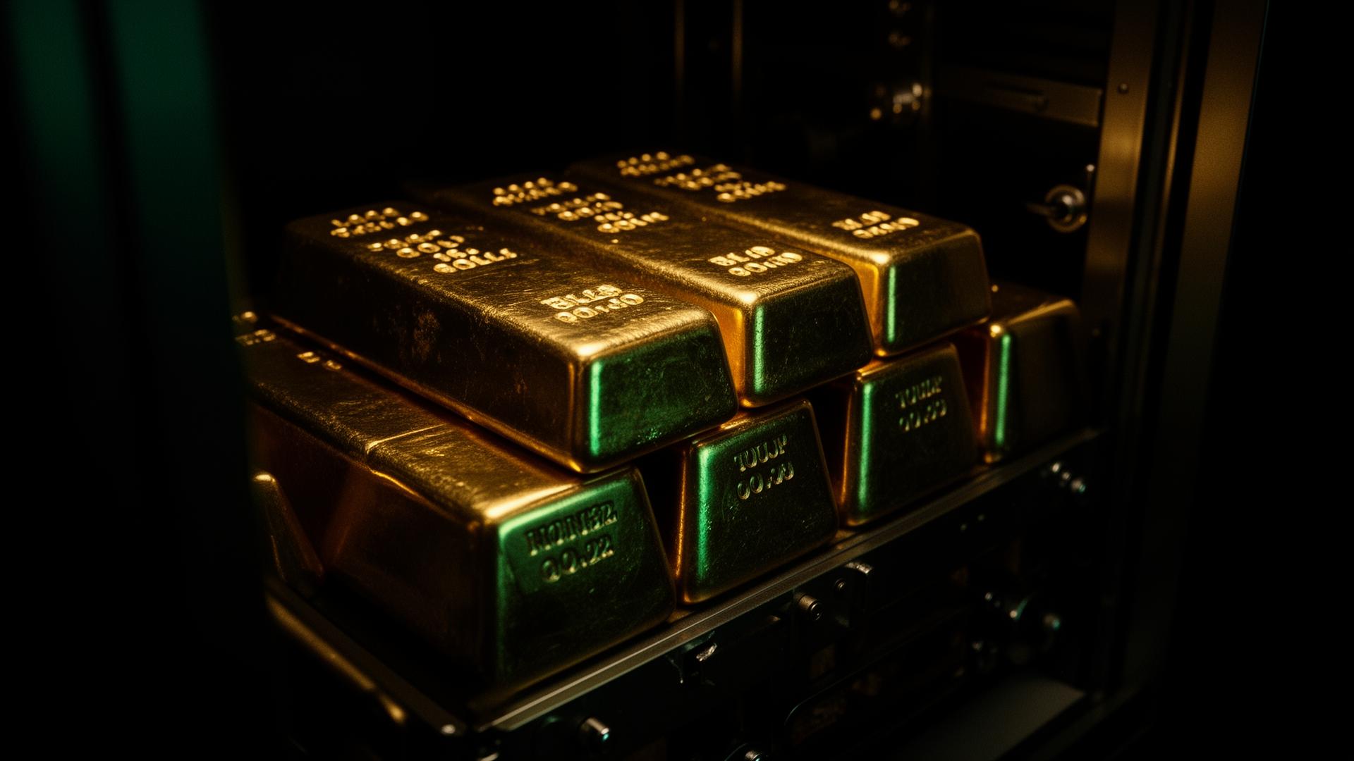 Gold bullion in high-security vault