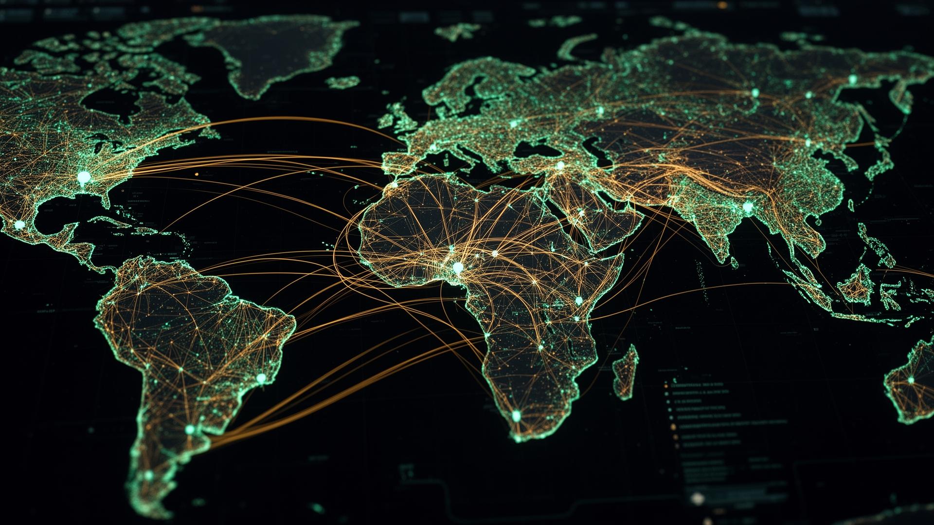 Global trade route visualization